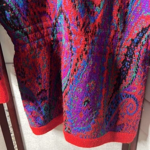 ESCADA BY MARGARETHA LEV‎ MOHAIR BLEND PAISLEY CHUNKY VINTAGE SWEATER SIZE 42 - Picture 5 of 15